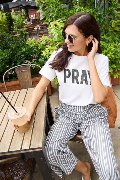 Simply Love Full Size PRAY Round Neck T-Shirt