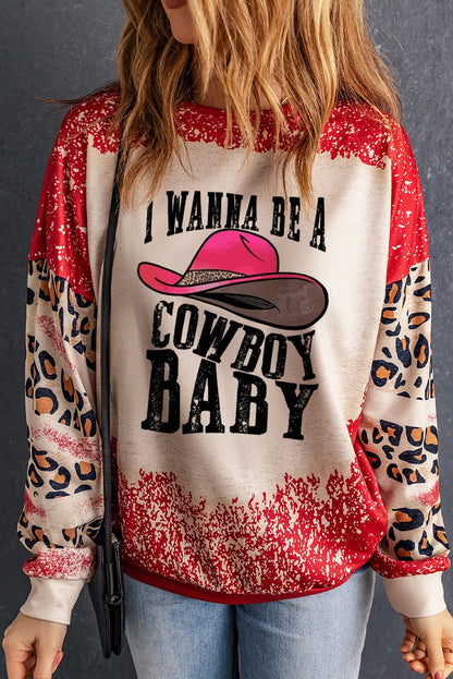 I WANNA BE A COWBOY BABY Round Neck Sweatshirt