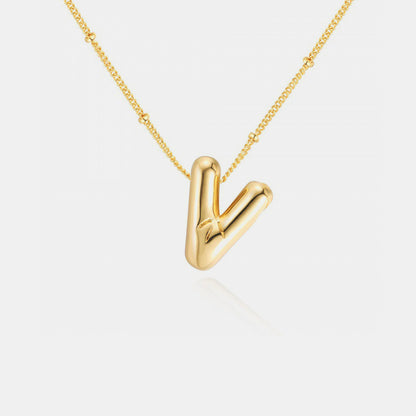 Gold-Plated Bubble Initial Necklace