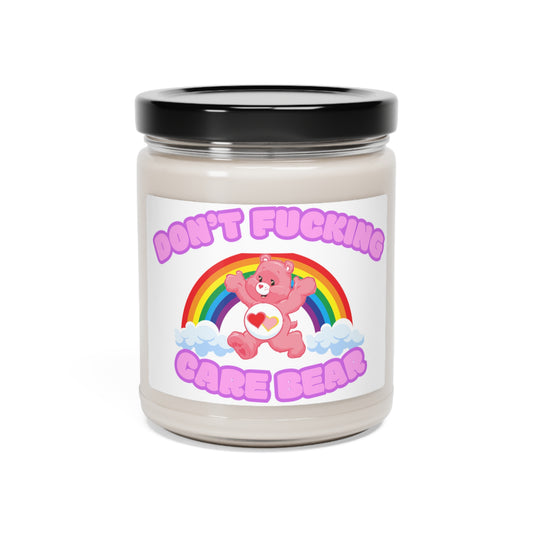 Don't Fucking Care Bear Scented Soy Candle, 9oz