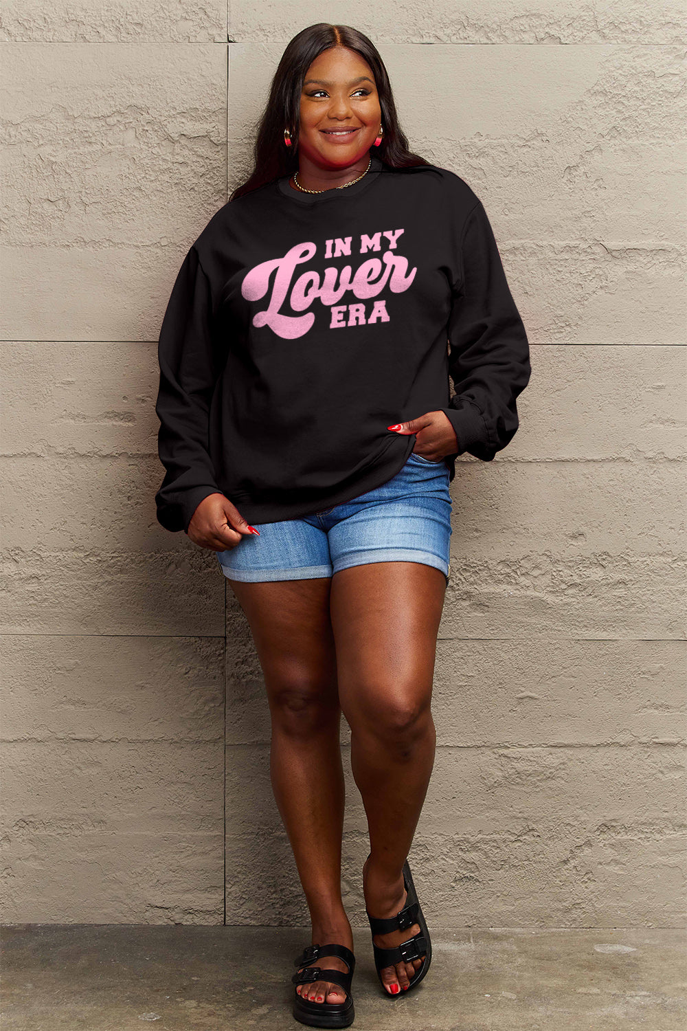 Simply Love Full Size IN MY LOVER ERA Round Neck Sweatshirt