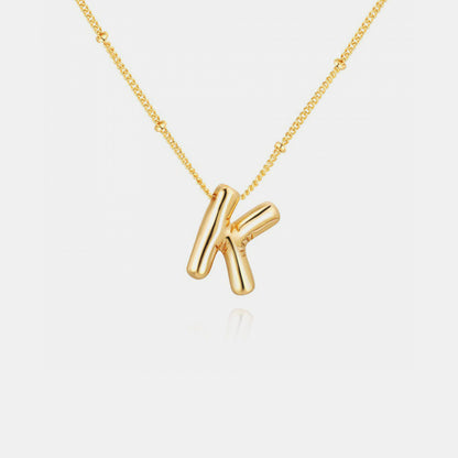 Gold-Plated Bubble Initial Necklace